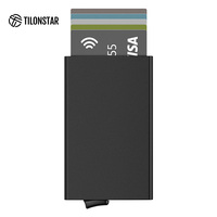 TILONSTAR Tempat Kartu Tipis Berbahan Aluminium Anti RFID dengan Desain Pop-up yang Dipatenkan untuk Pria dan Wanita