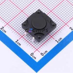 TS018-CBY1EH5.0 Tactile Switch Through hole-4P,12x12mm Switch Single Pole Single Throw Round Button 1.8N Through Hole - Product Image 1