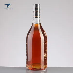 Botella de Brandy de vidrio con tapa, 700Ml, Impresión de pantalla de alta gama