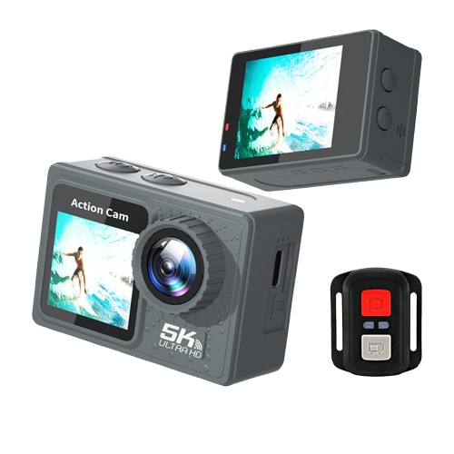 Advanced 5K Stabilized Sports Camera Compact Camcorder Wearable Helmet Mount for Vlogging Hiking Fishing Extreme Sports