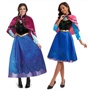 Disfraz de Anna de Frozen con Capa para Mujer, Talla S a 4XL, Disfraz de Princesa para Halloween - Product Image 1