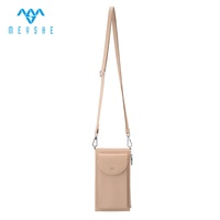 Dompet Wanita Kulit Asli Full Grain Khaki Custom Brands, Anti-RFID, Lapisan Poliester Panjang, Tempat Kartu, dan Kantong Ponsel