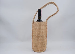 Porta Botellas de Vino Hecho a Mano con Jacinto de Agua y Conchas Naturales, Decorativo, Tejido, Estilo Boho Costero, Decoración para Mesa de Comedor - Product Image 6