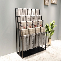 Étagère de présentation moderne pour magasin de vêtements, structure en fer, hauteur réglable, pour le rangement des foulards, draps, serviettes et oreillers
