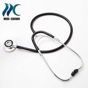 Melhor qualidade luxo cabeça dupla amplificada cardiac preto grande transporte estetoscópio duro - Product Image 4