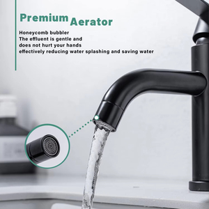 Grifo Monomando Moderno de Acero Inoxidable Negro sin Contacto para Agua Fría y Caliente, Montado en Cubierta, de un Solo Orificio, para Lavabo de Sala de Estar - Product Image 5