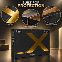 Boîte d'emballage pour ordinateur portable en feuille d'or premium avec protection en carton ondulé pour les magasins d'ordinateurs, les appareils remis à neuf et les cadeaux informatiques d'entreprise