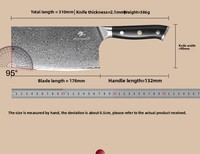 Couteau à découper professionnel Damas 61HRC avec manche G10, grand outil de cuisine pour la maison, le restaurant, la découpe de viande et de poisson, idéal comme cadeau