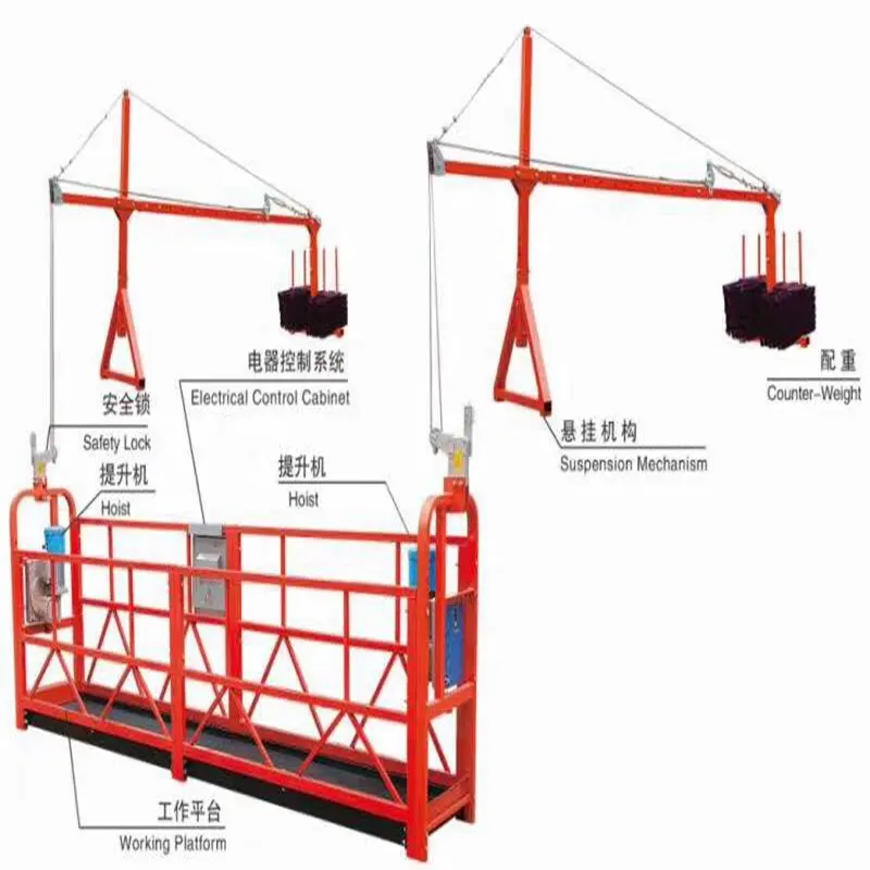 ZLP1000 1000KG Rope Nâng Treo Nền Tảng Treo Cradle