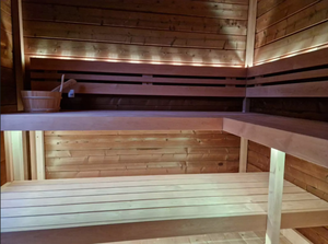 Luxury Modern Solid Wood Multi-family Outdoor Sauna <strong>Room</strong> For Villa With <strong>Shower</strong> And Large Size - Product Image 6