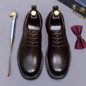 Chaussures de bureau pour hommes, originales, de luxe, populaires, de haute qualité, en patchwork, à lacets, à bout pointu, grande taille, basses, embossées, antidérapantes - Product Image 5
