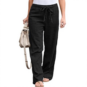 Pantalones de Lino y Algodón para Mujer, Talla Grande, Cintura Elástica, Largura hasta el Tobillo - Product Image 3