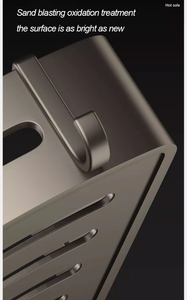 Estante de esquina de baño de aluminio con gancho de plástico, barra de toalla, sin taladro, estante de almacenamiento de ducha montado en la pared, organizador de espacio - Product Image 3