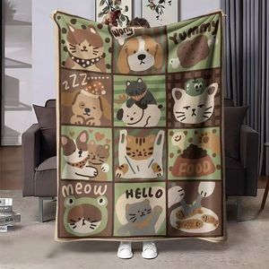 Manta de Franela con Estampado Personalizado de Lindos Dibujos Animados de Animales, Manta para Siesta, Reversible, Cálida y Acogedora para Cama, Sofá o Sillón - Product Image 1