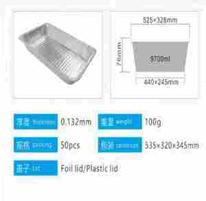 Envases Rectangulares de Aluminio Personalizados de Todo Tipo 525S 525M <span class=keywords><strong>525D</strong></span>, Envases de Aluminio Desechables de Grado Alimenticio de Alta Calidad - Product Image 6