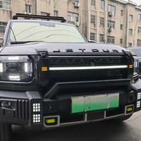 Grille avant hexagonale à couverture intégrale avec LED pour Chery Jetour T2 Traveler Shanhai 2023-2025, style Black Warrior tout-terrain