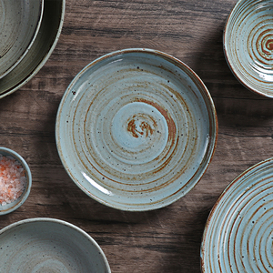 <span class=keywords><strong>Service</strong></span> de vaisselle en <span class=keywords><strong>porcelaine</strong></span> de style <span class=keywords><strong>japonais</strong></span> vintage, couleur vert sauge, Vajjila Platos, assiettes, plat de présentation, céramique, ensemble d'assiettes en poterie - Product Image 2