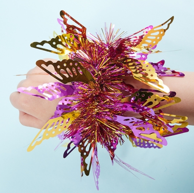 Bracelet De Danse à Paillettes Avec Clochettes - Fleurs De Poignet Scintillantes Pour Enfants - Accessoire De Spectacle Scolaire Et Sport - Élastique Et Lavable