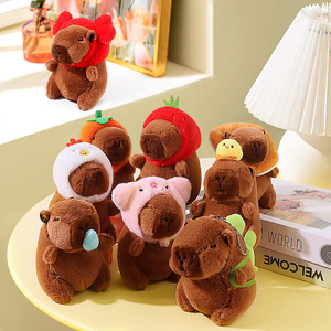 Chaveiros de Pelúcia de Capivara com Capuz de Desenho Animado, Brinquedo de Pelúcia de Capivara Fofo, Boneco de Pelúcia de Capivara, Pingente para Bolsas Infantis, Atacado - Product Image 1