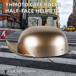 YHMOTO ABS casco da Moto Cafe Racer stile mezza faccia vecchia scuola casco Moto bici - Product Image 2