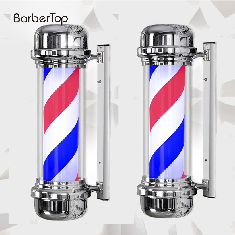 Светодиодный светильник для парикмахерской, дизайнерский настенный светильник в полоску красного, белого, синего цветов, лампа для салона красоты