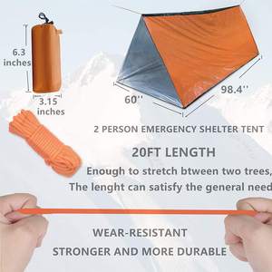 WoQi Coperta Impermeabile per Esterni, Tenda di Emergenza in Pile per 2 Persone, Tenda Tubolare di Sopravvivenza per Viaggi, Campeggio, Escursionismo, <span class=keywords><strong>Calcio</strong></span> - Product Image 3