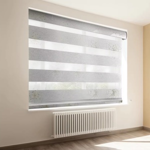 Persianas Enrollables Zebra Eléctricas Integradas con Estampado Multicolor y Tela 100% Poliéster para Ventanas - Product Image 1