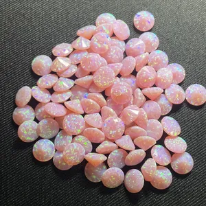 HQ taşlar sentetik Opal 7mm 8mm pembe mavi beyaz OP17 OP26 yuvarlak elmas kesim taş yangın Opal taş fiyat