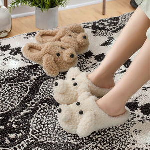 Chaussons d'hiver chauds en peluche pour femmes, motif de dessin animé BPuppy, antidérapants, tendance, doux, confortables, en fourrure, pour la maison, chaussons confortables pour couples - Product Image 2