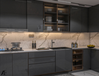 Usine directement en Chine Cuisine automatique sous armoire Matériau léger en bois Système de levage d'armoire de cuisine en bois