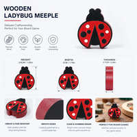Jetons Coccinelle en Bois Écologiques et Durables en Gros, Pièces de Jeu Animaux Personnalisées avec Logo Imprimé pour Jeux de Société Éducatifs Familiaux