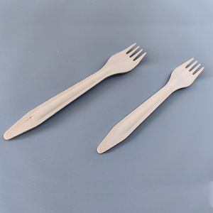 شوكة خشبية قابلة للتحلل الحيوي 165 مم، أدوات مائدة قابلة للتحلل من خشب البتولا، طقم أدوات طعام آمنة للطعام، مصقولة وناعمة - Product Image 2