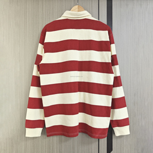 Polo personalizado de alta calidad, camiseta <span class=keywords><strong>a</strong></span> <span class=keywords><strong>rayas</strong></span> de manga larga de gran tamaño y peso pesado, camiseta Polo de Rugby para hombres - Product Image 2