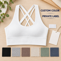 Soutien-gorge de sport longue coupe moyenne personnalisé pour femme, bretelles larges, col ras du cou, idéal pour le yoga et l'entraînement – Marque privée, OEM, ODM, Fabricant