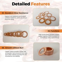 110Pcs Copper Washers Flat Sealing Washers Assortment Kit Mixed Size Customized for Industrial,Household