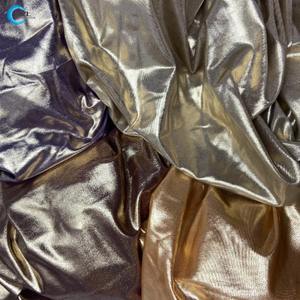 ポリエステル4方向ストレッチ光沢シルバーグリッターホログラフィックフォイルメタリック反射フィットネスウェアメタリック生地 - Product Image 5