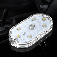 Lampe d'intérieur à LED avec détecteur de lumière USB rechargeable avec interrupteur tactile Lampe d'ambiance sans fil pour voiture Lampe de lecture Lampe d'intérieur de voiture
