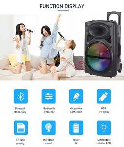 Portable Full Subwoofer 12 pouces BT Haut-Parleur Portable <span class=keywords><strong>Hifi</strong></span> Bass Outdoor Party Box Audio Grande Taille Style Classique Trolley Haut-Parleur - Product Image 4