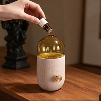 Difusor de Aceites Esenciales, Máquina de Aromaterapia sin Agua con Base de Madera Sólida, Funciona con Batería, Tipo Niebla, Regalo Creativo para el Hogar y Amigos