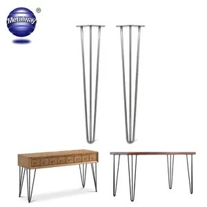 Legs For Desk Metal Steel Cheap Furniture Coffee Dining Table Black Metal Furniture Legs 2-3 Rods Hairpin Legs For DIY Desk