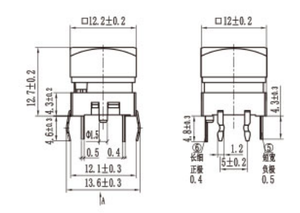 Vuông với <span class=keywords><strong>LED</strong></span> momentary SPST PCB <span class=keywords><strong>Mini</strong></span> <span class=keywords><strong>push</strong></span> <span class=keywords><strong>button</strong></span> tact chuyển đổi cho Bộ xử lý video - Product Image 4