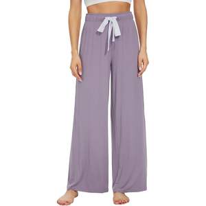 Pantalon de pyjama personnalisé pour femme en viscose de bambou, coupe palazzo à jambe large, ample et confortable, pour le sommeil et la détente, tailles S à XXL - Product Image 2