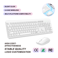 Clavier et souris sans fil 2,4 G, combo 106 touches, mini ergonomique, étanche, multimédia pour ordinateur portable PC, vente en gros