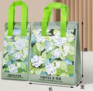 Insulated Thermal Waterproof Modern Foldable Portable Cooler Bag Food Delivery Non-Woven Material Houndstooth Pattern - Product Image 2