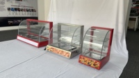 Vitrine de présentation isotherme commerciale en verre incurvé pour boissons chaudes, idéale pour restaurants, poulet frit et aliments chauds