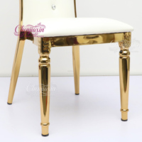 Chaise de salle à manger en métal de luxe dorée de haute qualité, nouveau design, pour hôtels, salles de mariage, fêtes et événements – Vente chaude Foire de Canton