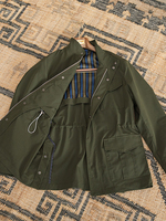 Veste Homme de Chasse Étanche Style Britannique M65 Rétro, Col Montant Léger pour l'Été, Coupe Ajustée et Demi-Doublée