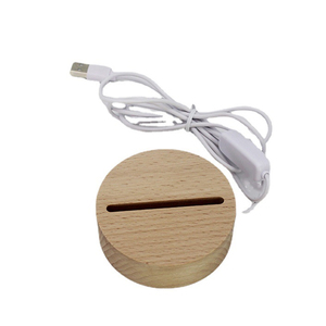 Gỗ ánh sáng Vòng đèn căn cứ Dải Dài Ánh sáng ban đêm chủ sở hữu USB kiểm soát chuyển đổi <span class=keywords><strong>LED</strong></span> căn cứ 3D chiếu sáng căn cứ đèn phòng ngủ - Product Image 4