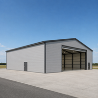 Hangar d'avion en acier structurel durable, système de treillis conforme AISC, bâtiment de stockage métallique à portée libre pour atelier et entrepôt