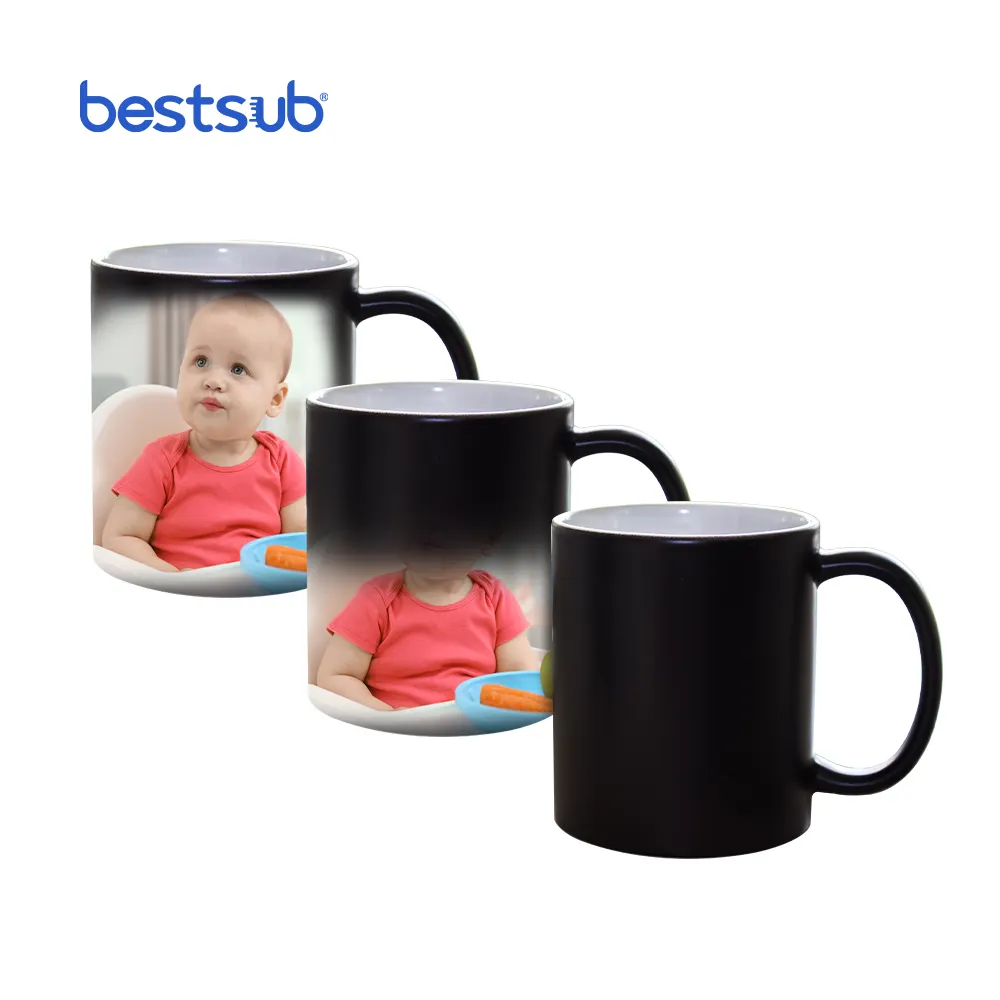BestSub 열 변경 머그컵 도매 색상 변경 매직 컵 승화 제품